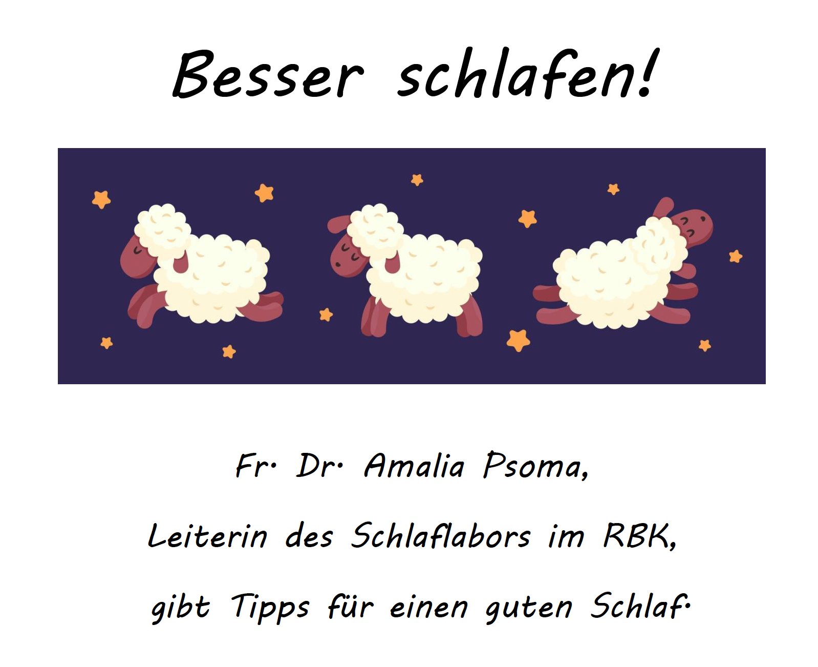 Besser schlafen Plakat